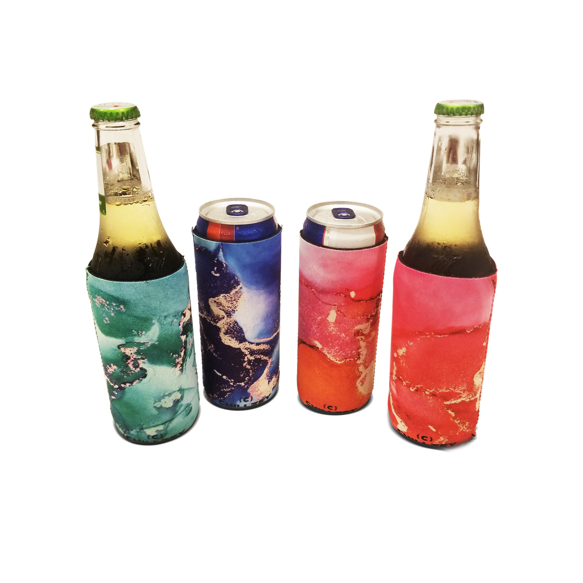 CHILLZEY - 12oz Slim Can Cooler Neoprene Sleeves 4 pak