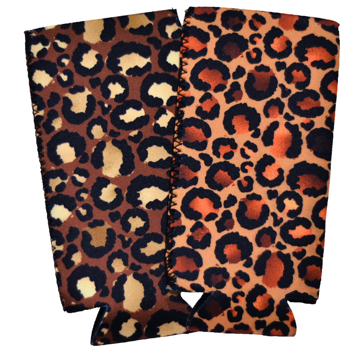 CHILLZEY - 12oz Slim Can Cooler Neoprene Sleeves 2 pak (Leopard)