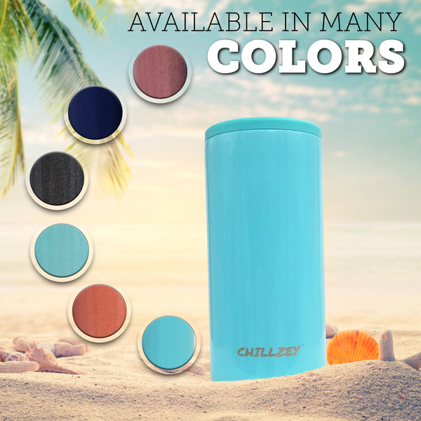 Stainless Steel Slim Can - Aqua Chill